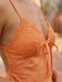 orange satin lace trim mini dress 