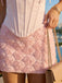 Pink 3D Floral Corset Mini Dress – Rosette Satin Boned Party Dress for Birthdays & Nights Out
