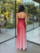 Corset back gradient satin mermaid dress with structured bodice detail
