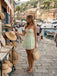 Mint Rose Corset Mini Dress – Strapless Lace Party Dress with 3D Rose Trim