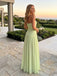 Gorgeous Sage Green Strapless Lace Floral Tulle A Line Long Prom Dress