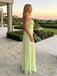 Gorgeous Sage Green Strapless Lace Floral Tulle A Line Long Prom Dress