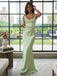 Sage Green Satin Corset Maxi Dress – Floral Applique Formal Gown