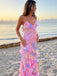 Floral Ruffle Maxi Dress with Spaghetti Straps – Summer Long Slip Prom Dress