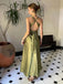 Satin Halter Cross Back Open-Back Maxi Dress - V-Neck Formal Gown for Weddings & Prom