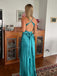 Satin Halter Cross Back Open-Back Maxi Dress - V-Neck Formal Gown for Weddings & Prom