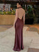 Satin Halter Turtleneck Open-Back Maxi Dress - Formal Gown for Weddings & Events