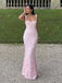 Pink 3D Floral Mermaid Maxi Dress | Square Neck Lace-Up Back Formal Gown for Weddings & Prom