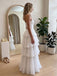 Cloud White Tiered Plissé Strapless Gown – Romantic A-Line Maxi Dress for Bridal Events & Destination Weddings