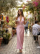 elegant wedding guest pink satin gown full body
