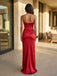 back zipper closure satin maxi dress rear view
