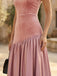 asymmetric drop waist detail velvet satin gown close up