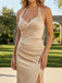 ruched waist satin gown close up detail