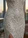 silver white 3D floral corset dress front view

