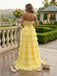 bright yellow evening dress dramatic volume