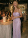 lavender pearl sequin strapless gown full view
