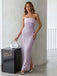 lavender pearl sequin strapless column gown full view
