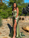 Elegant Olive Green Satin Sweetheart Crisscross Lace-Up Side Slit Mermaid Maxi Prom Dress