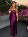 Etherealgown-Elegant Deep Plum Satin Sweetheart Strapless Mermaid Long Evening Gown