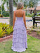 Etherealgown-Elegant Lavender Chiffon Sweetheart Spaghetti Strap Tiered Ruffle A-line Prom Dress