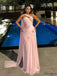 Etherealgown-Gorgeous Blush Pink Chiffon One-Shoulder Sequin Sweetheart Mermaid Evening Gown