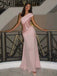 Gorgeous Blush Pink One-Shoulder Sequin Mermaid Long Prom Dress