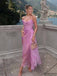 Etherealgown-Gorgeous Lilac Chiffon V-neck Ruched Strapless Mermaid Formal Dress