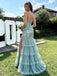 Gorgeous Teal Lace Sweetheart Embellished Tiered Mermaid Formal Garden Gown