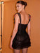 Premium Black Sequin Sweetheart Appliques Corset Mini Dress