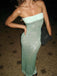 Sparkly Mint Green Sequin Strapless Mermaid Long Prom Dress