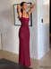 Sultry Burgundy Halter Neck Cutout Back Mermaid Evening Gown