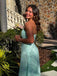 Gorgeous Mint Green Strapless Lace Side Slit A-line Long Prom Dress