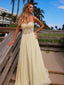 Gorgeous Tulle Beige Sweetheart Strapless Lace Appliques A-line Long Prom Dress
