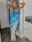 Premium Blue Gradient Sweetheart Spaghetti Strap Appliques Mermaid Long Evening Dress Prom Dress