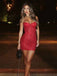 Vintage Burgundy Sweetheart Strapless Sequins Bodycon Homecoming Dress Short Mini Dress